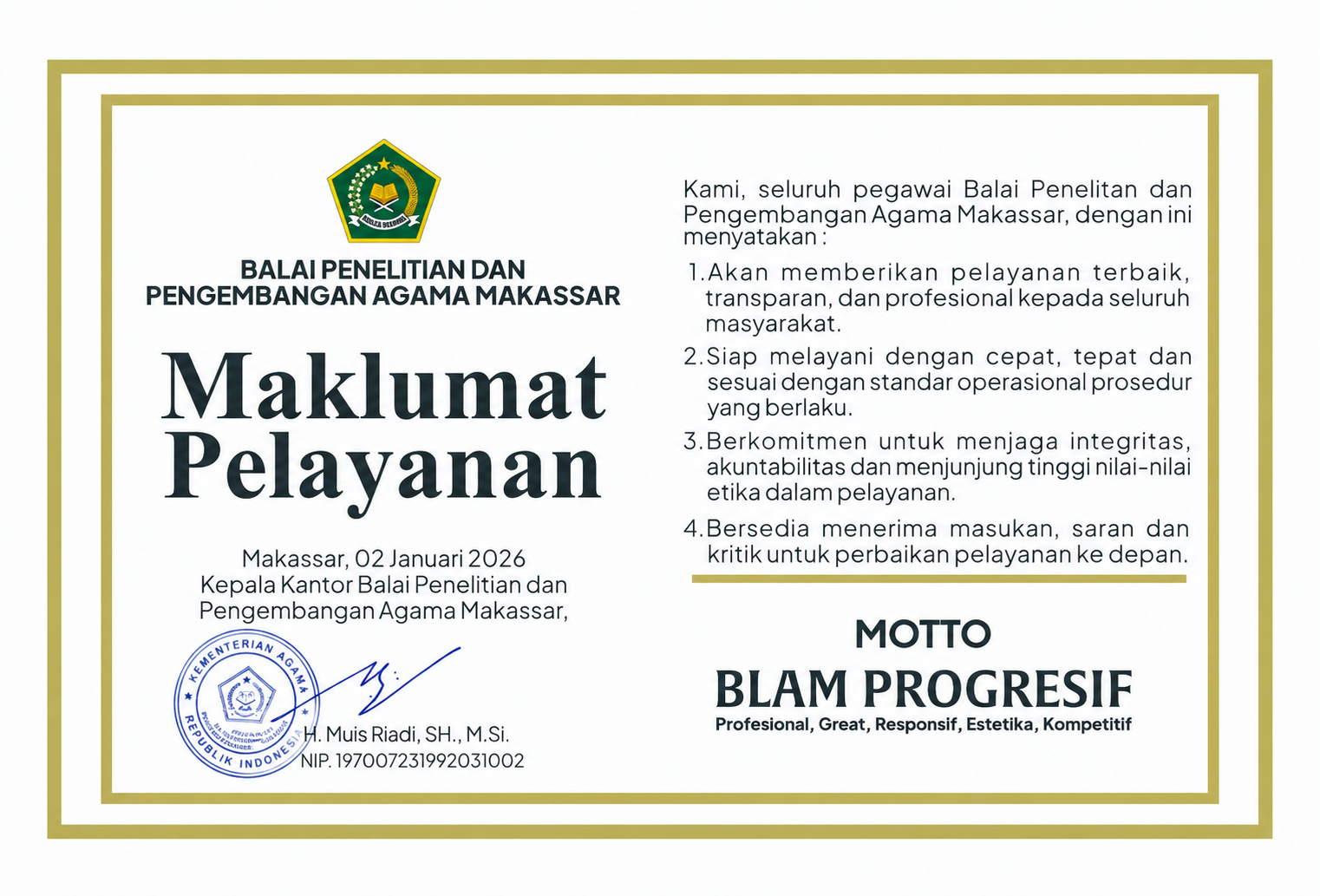 Maklumat Pelayanan